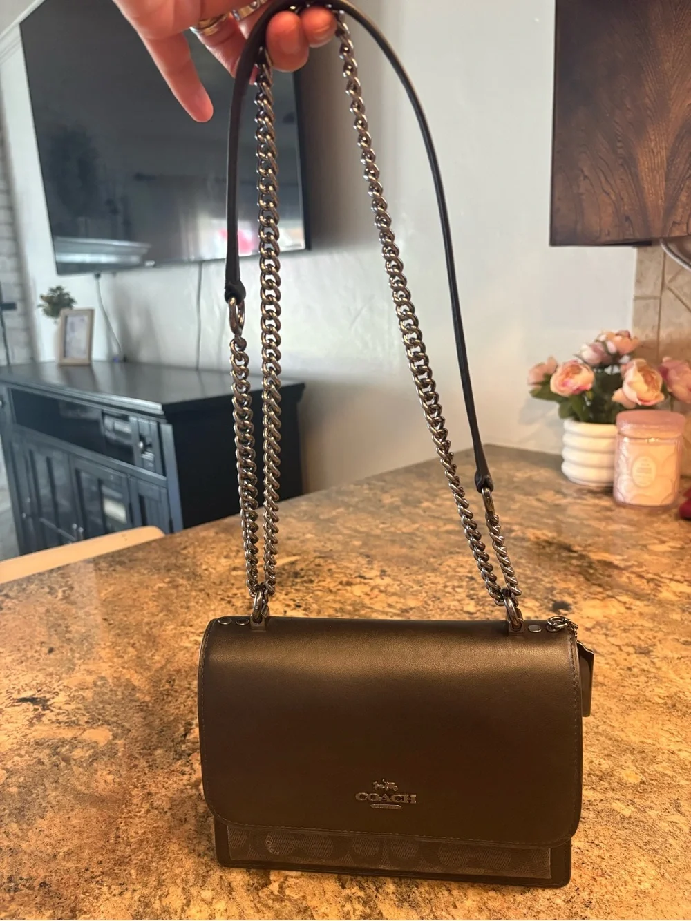 Coach black leather